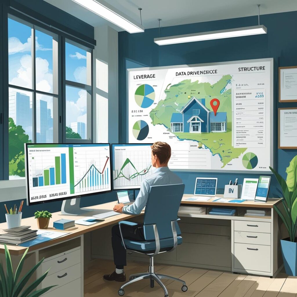 a realistic picture of Leverage & Expertise — Data-Driven Decisions, Strategic Finance & Structure for finding right house for your